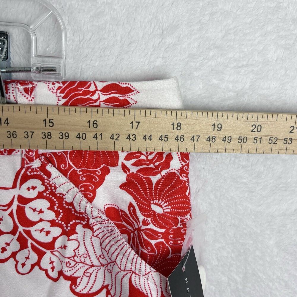 NWT MADISON STUDIO Women's‎ Shorts Red & White Floral Size 14 - Picture 4 of 14